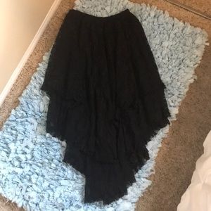 Black Lace Assymetrical Skirt